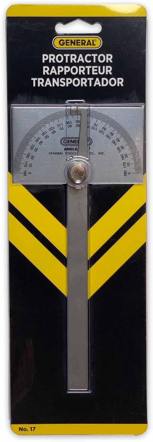 General Tools Square Head Protractor & Angle Finder for Carpentry & Framing