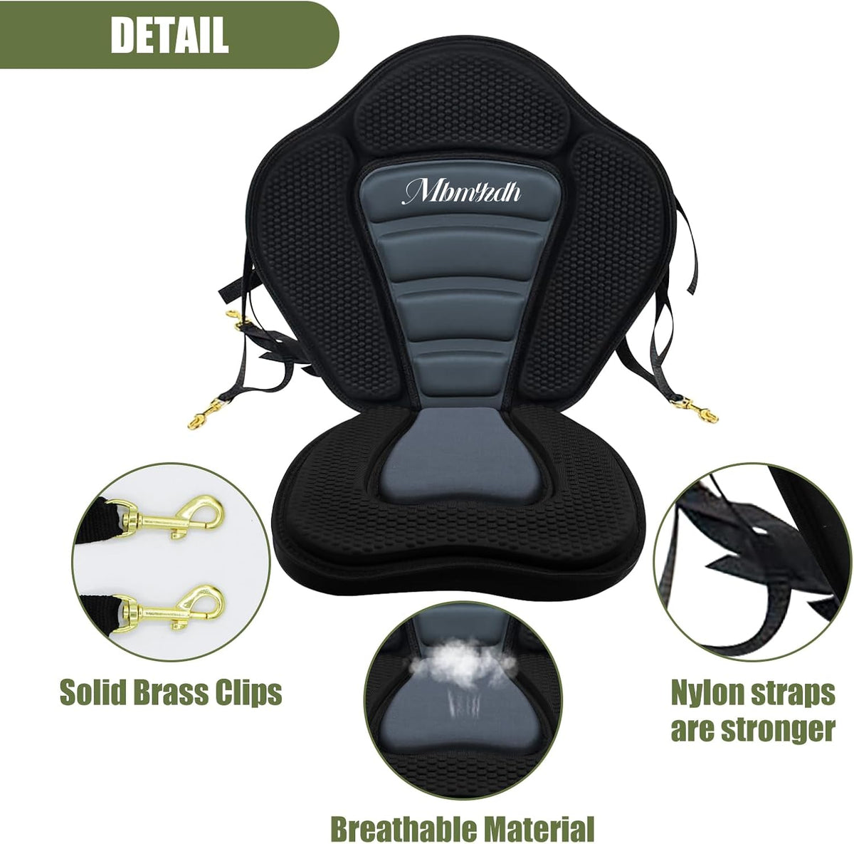 Deluxe Padded Kayak Seats 1 Pack - Premium Shockproof Seats with Back Support for Kayaking, Canoeing, Fishing, Paddle Boarding - Comfort, Versatility and Extra Storage