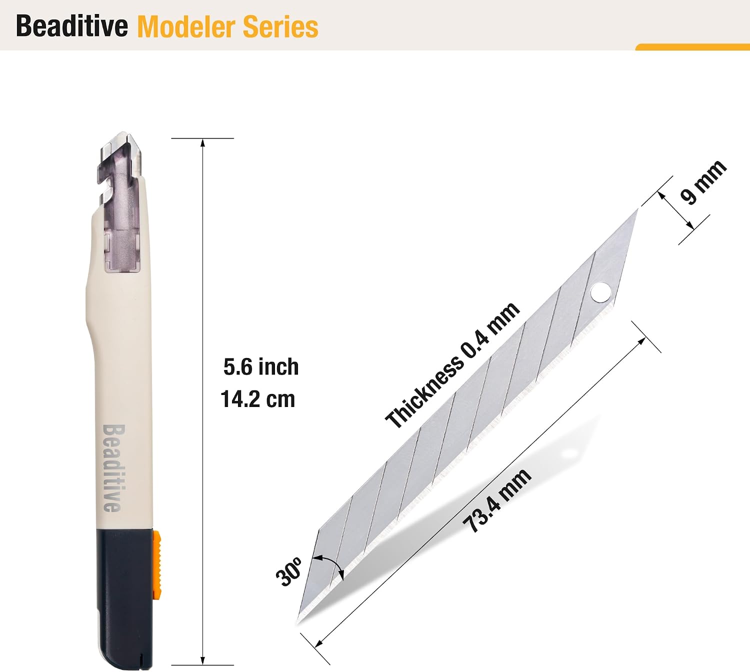 Beaditive High Precision Detail Craft Knife with 10 Blades - 30 Degree Blade Utility Knife - Art, Craft, Model Making
