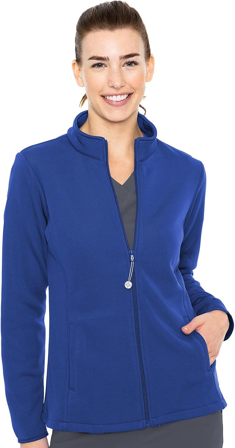 Med Couture Layers Performance Fleece Scrub Jacket for Women