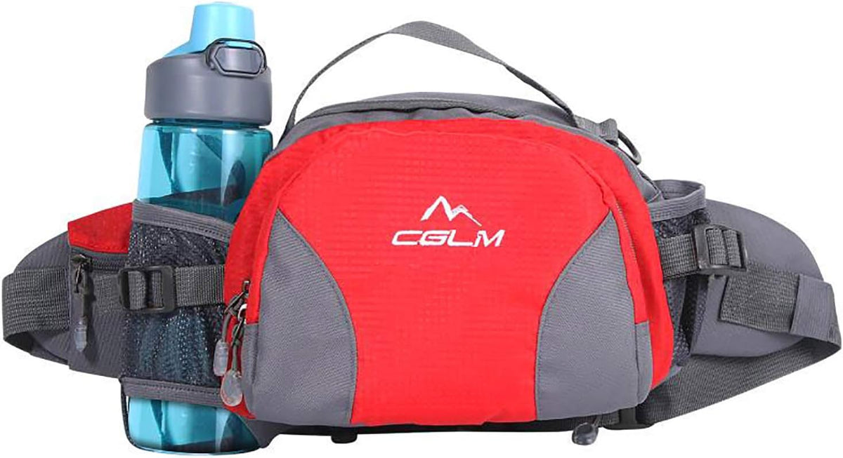 Hiking Fanny Pack Waist Bag with Water Bottle Holder for Men Women Outdoors Walking Running Lumbar Pack Fit iPhone iPod Samsung Phones (Green0005)