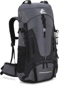 Bseash 60L Hiking Camping Backpack with Rain Cover, Waterproof Large Capacity Outdoor Sport Travel Daypack Climbing Touring (Gray)
