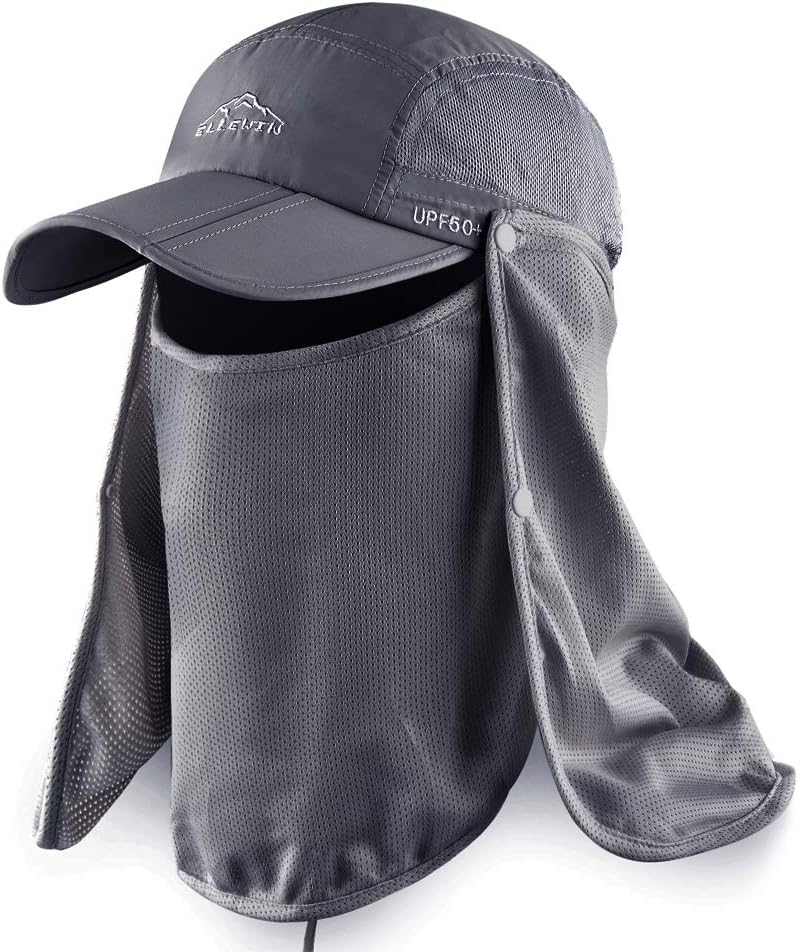Outdoor Sun Hat for Men Women UPF 50+ Fishing UV Hat with Neck Flap Face Cover for Sun Protection