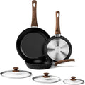 Innerwell Nonstick Ceramic Frying Pans Skillets Set with Lid 8"+9.5"+11"
