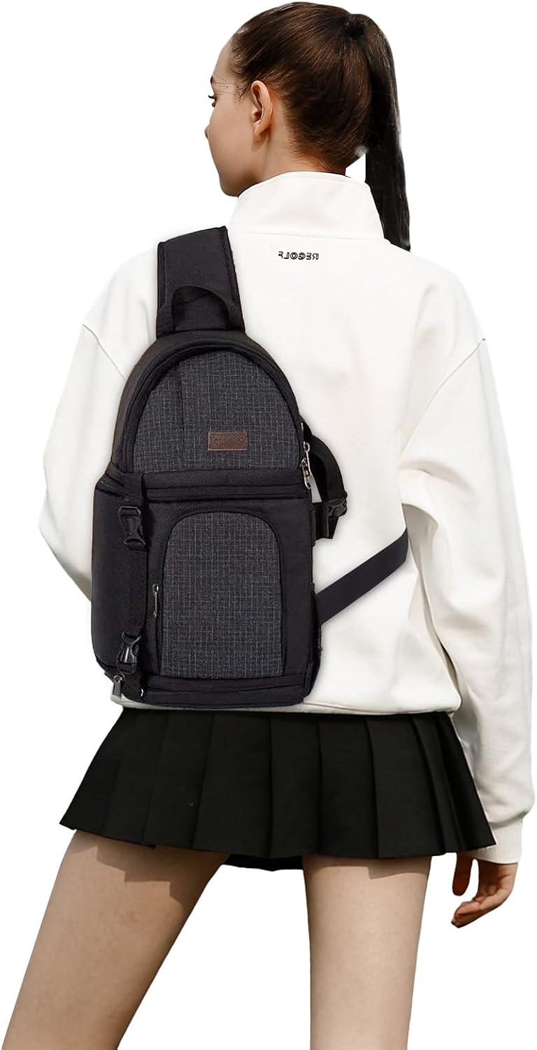 MOSISO Camera Sling Bag, Photography Shoulder Bag Compact Camera Backpack
