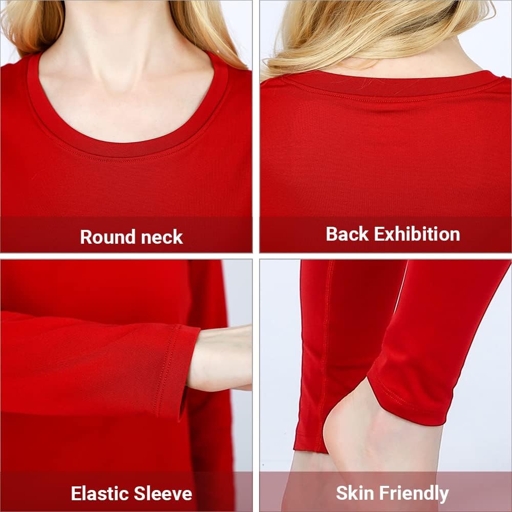 Women's Thermal Underwear Base Layer with Fleece Lined Winter Cold Weather