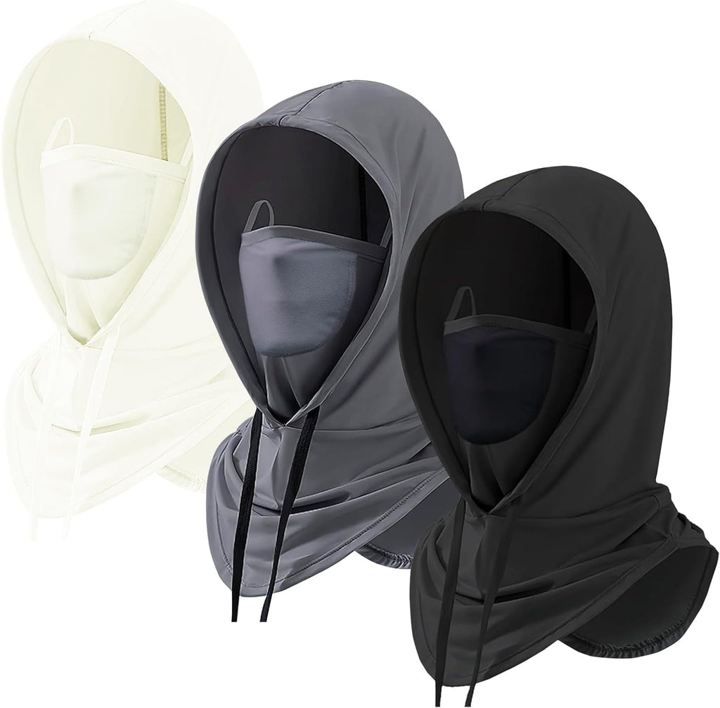 3 Pack Balaclava Sun UV Protection Hood Breathable Full Head Mask Face Cover for Men Women Motorcycle Cycling Fishing