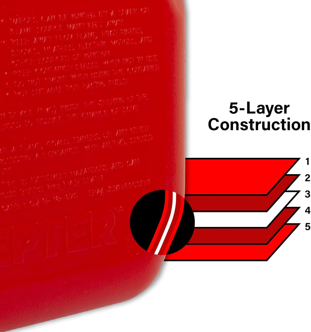 Scepter 5G Gas Can, Spill Proof SmartControl Spout, Spout Extender, 4-Pack