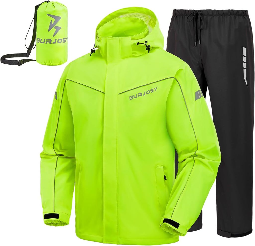 Rain Suit for Men Waterproof Packable Rain Jacket and Pants Set