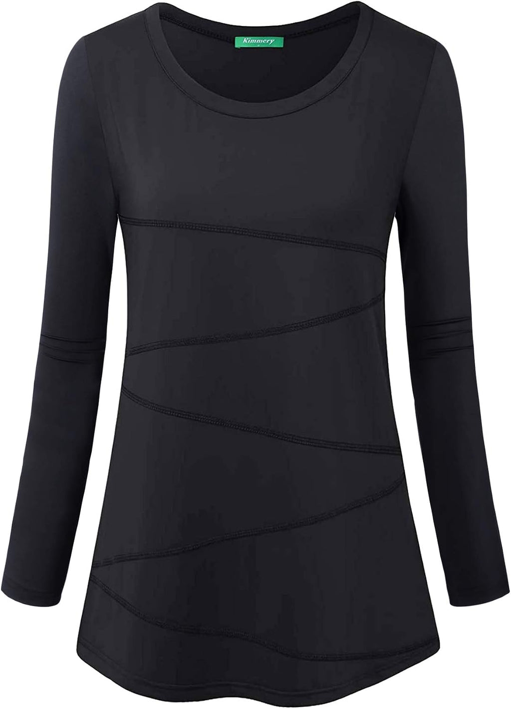 Kimmery Workout Tops for Women Long Sleeve Shirts for Women Quick Dry Line Decor Yoga Tops Sizes S-3XL