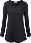 Kimmery Workout Tops for Women Long Sleeve Shirts for Women Quick Dry Line Decor Yoga Tops Sizes S-3XL