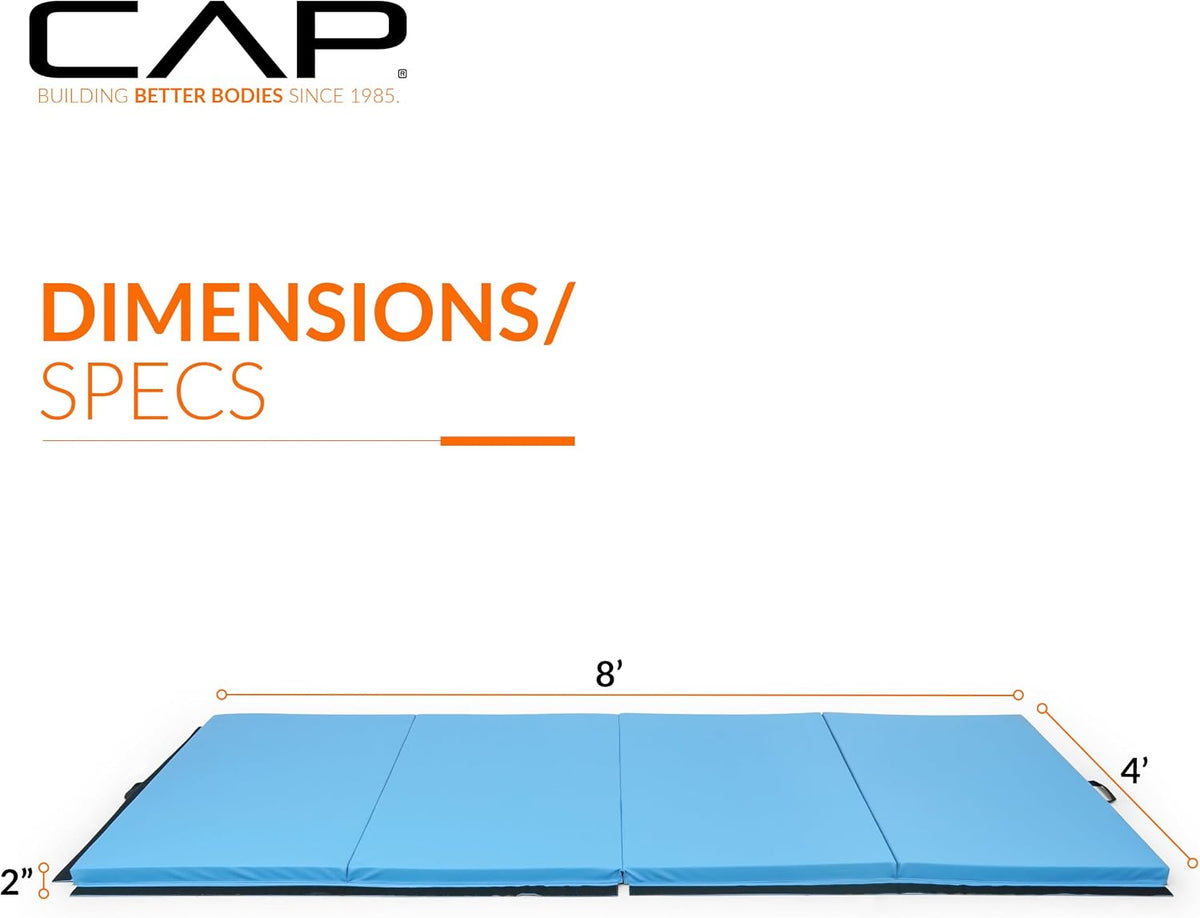 CAP Barbell All Purpose Folding Anti Tear Exercise Training Aerobic Fitness Gym & Gymnastics Balance Mat |2" Thick - Multiple Sizes and Colors