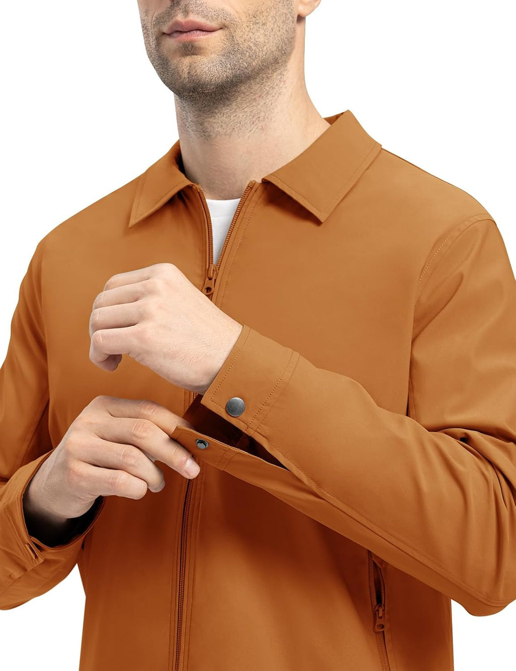 TBMPOY Mens Lightweight Jackets Light Windbreaker Full Zip Casual Work Jacket Golf Business Fall Track Coat with Pockets