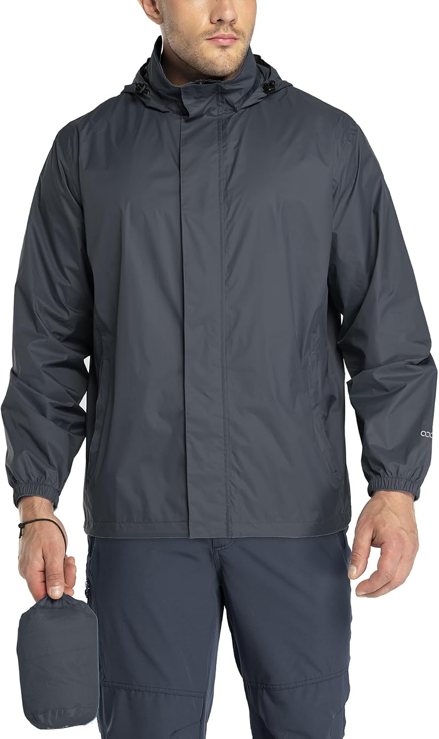 33,000ft Men's Packable Rain Jacket Lightweight Waterproof Golf Raincoat