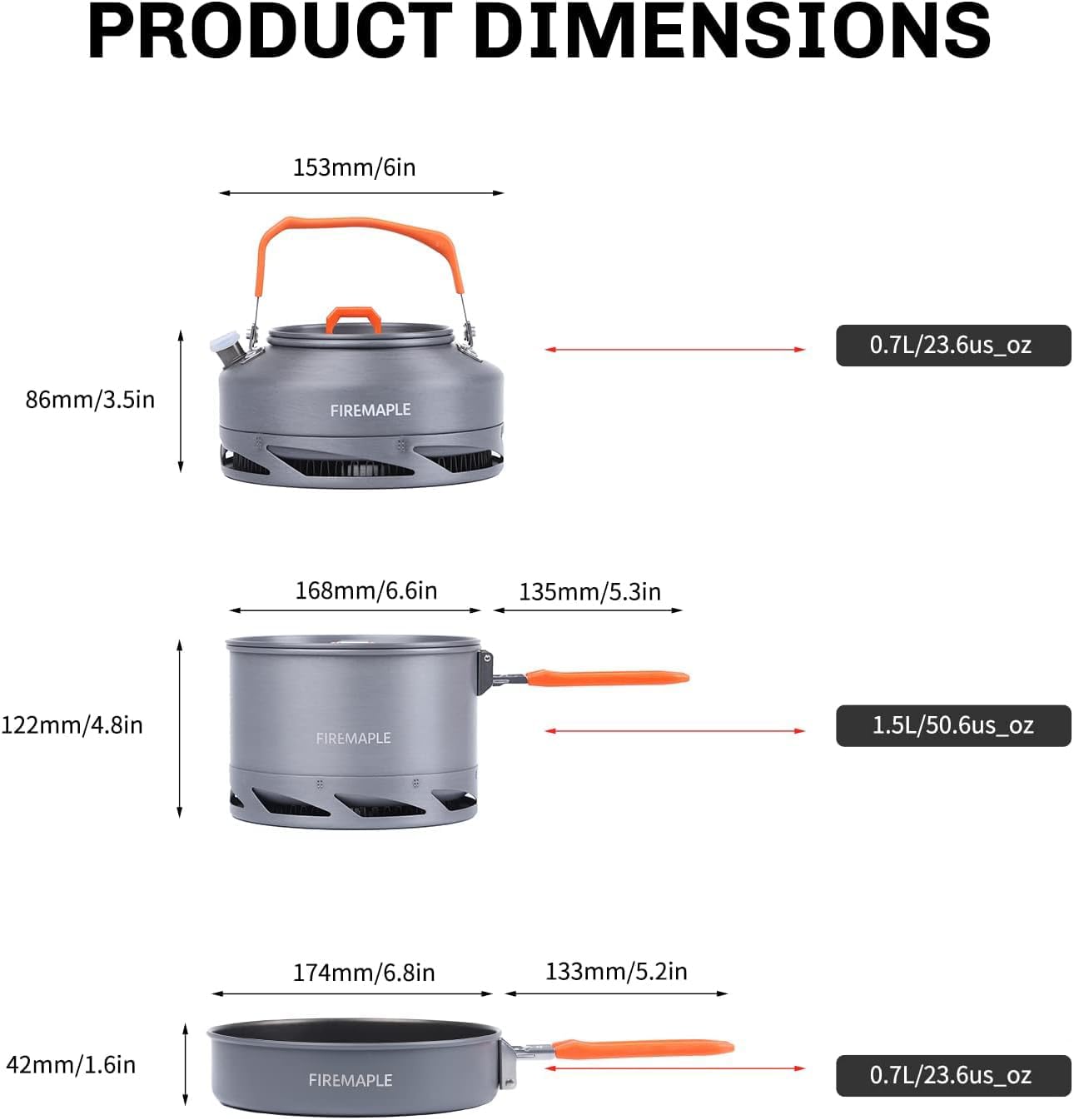 Fire-Maple Feast Outdoor Camping Cookware, Pot and Pan Set Stackable Kit