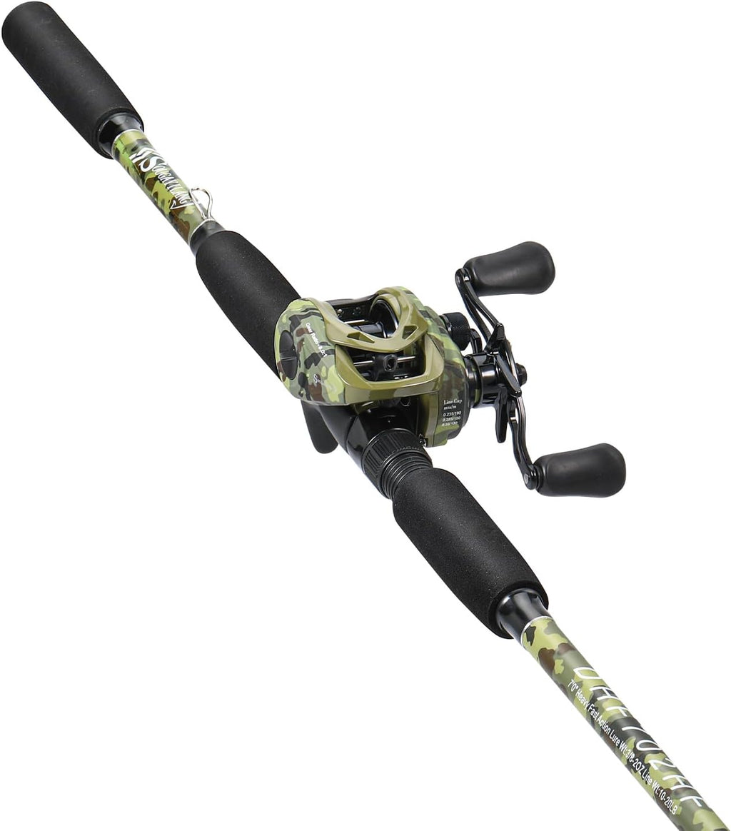 Sougayilang Fishing Pole Casting Reel Combo with Durable Rod Handle, Medium Heavy for Catfish Salmon and Steelhead- 7'0"