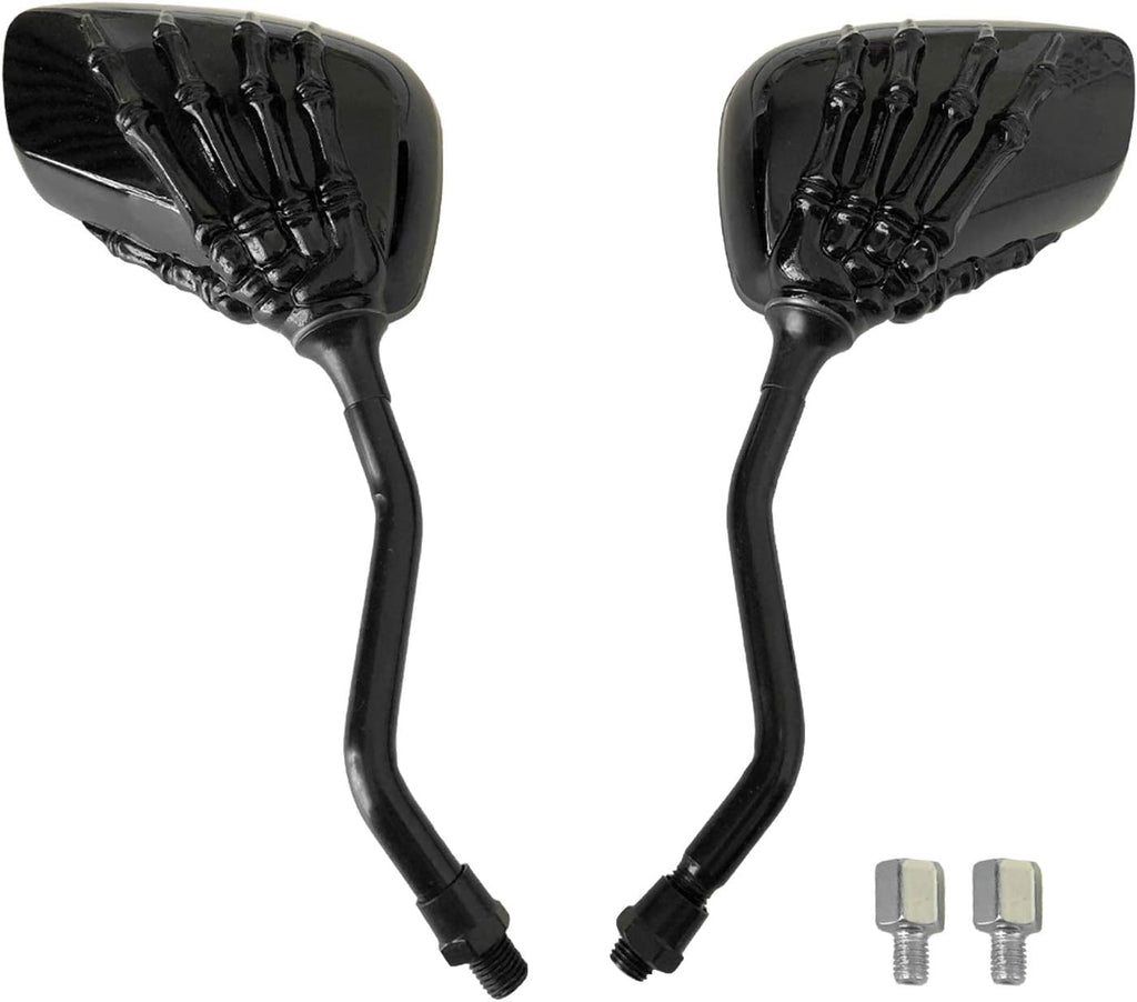 Universal Bicycle Mirror Bike Rear View Mirror 8mm 10mm Skull Hand Style Also for Motorcycle Rear View Mirrors silver