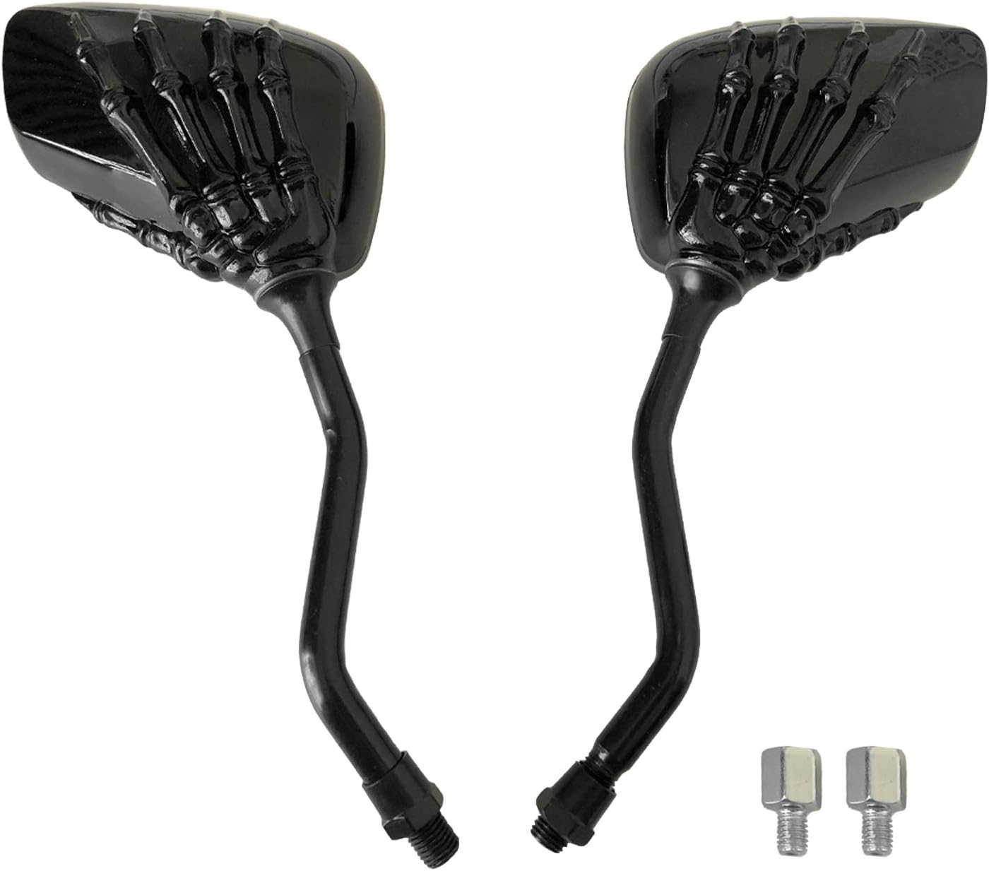 Universal Bicycle Mirror Bike Rear View Mirror 8mm 10mm Skull Hand Style Also for Motorcycle Rear View Mirrors silver