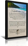 Footprints in the Sand Religious Canvas Wall Art Posters, Inspirational Beach Sunset Poem Print Poster (Black Framed 12x18inch, Footprints(4))