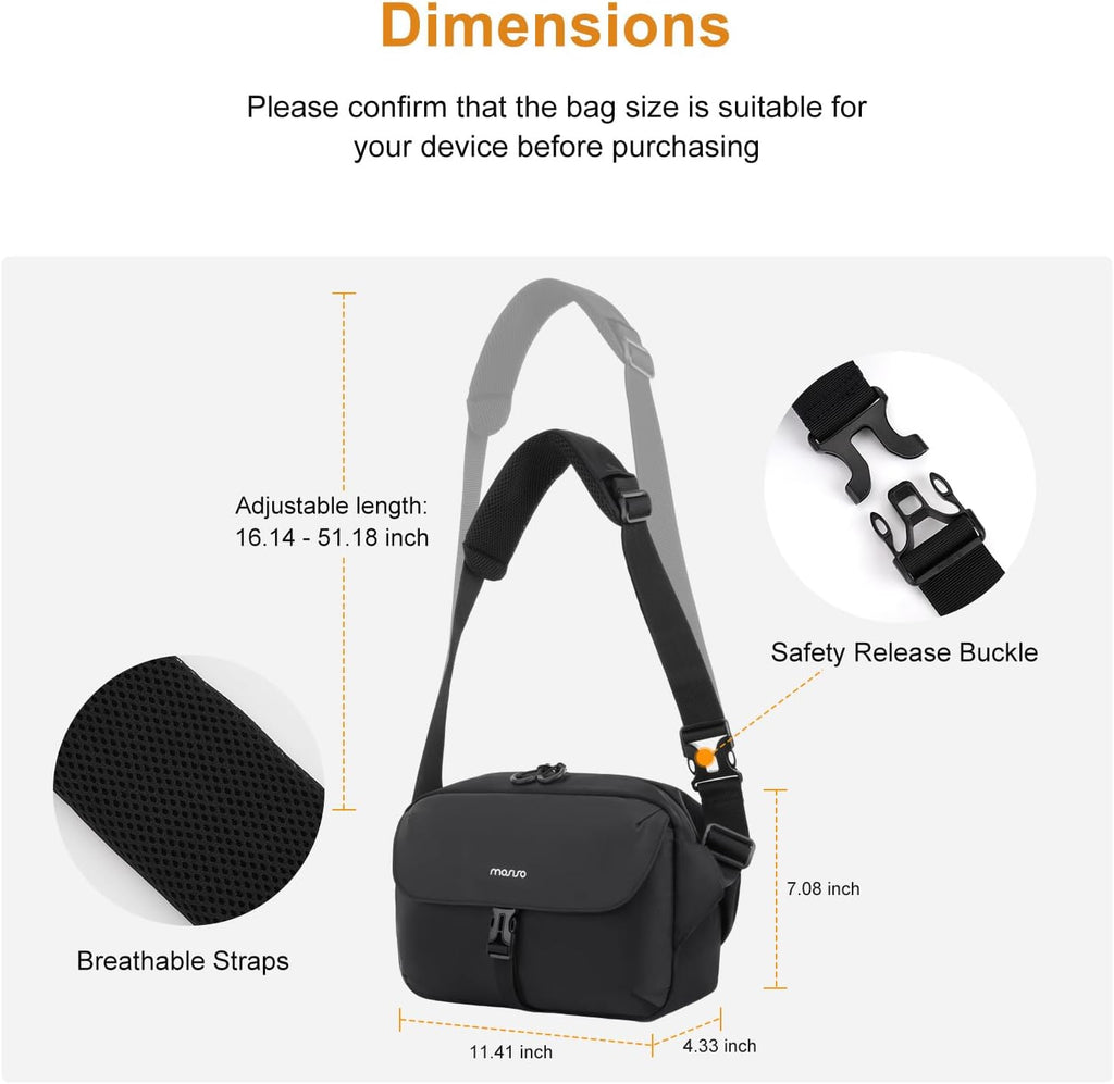 MOSISO Camera Bag Camera Photographers Bag, Shoulder Photography Bag, Black