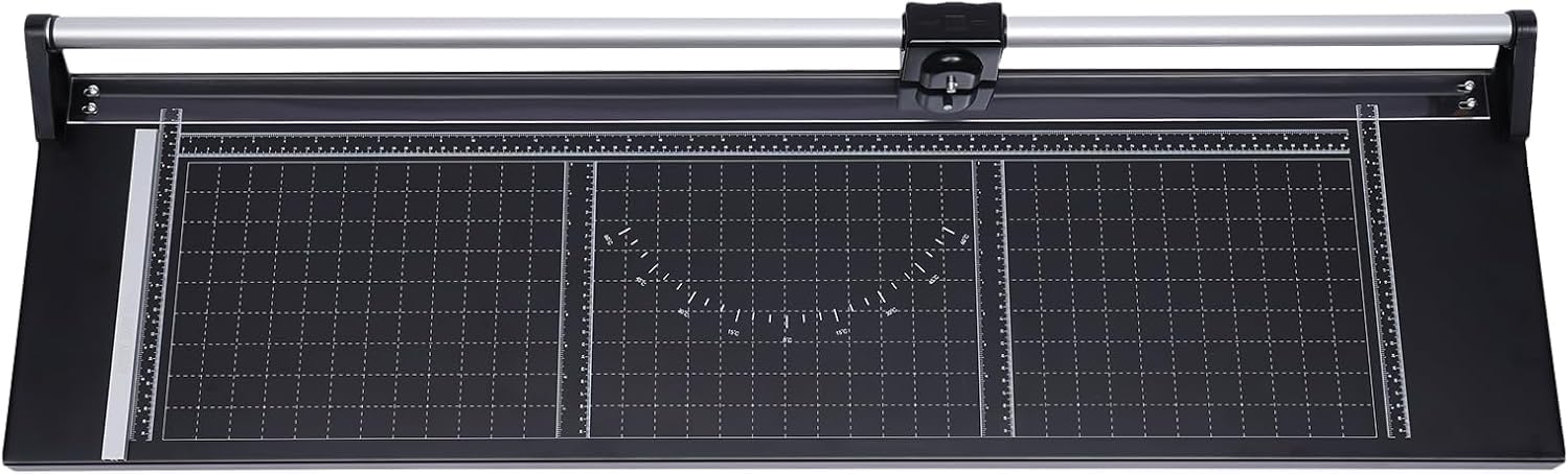 14 Inch Rolling Cutter Precision Rotary Paper Trimmer,Manual Heavy Duty Professional Rolling Trimmer for Photo Paper,Film,Art Paper Jam,Office Paper,Thin Plastic Soft Board,PVC,Cutting Table