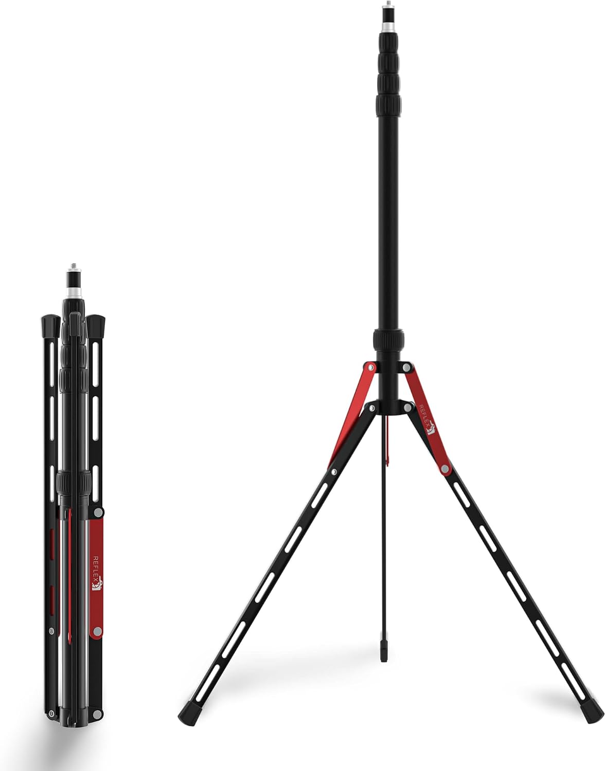 REFLEX CAMERA Aluminum Travel Light Stand 7ft 3" - 88" - Lightweight, Compact & Portable 3/8" 1/4" Screw, Photography & Lighting Light Stand for Photography, Flashguns, Softboxes & Background Lighting