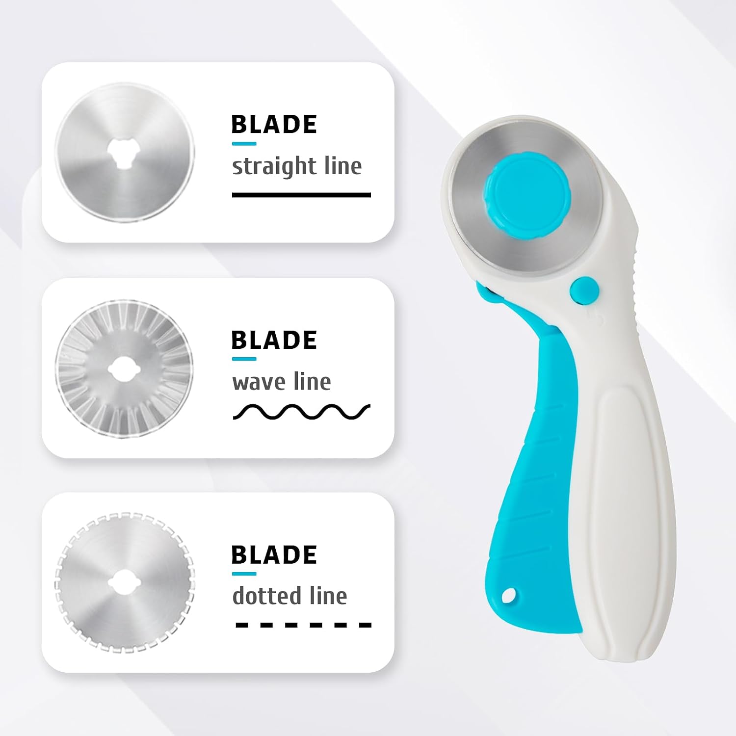 MAUFORE Blue Professional Sewing Scissors and Rotary Cutter with Blades Set