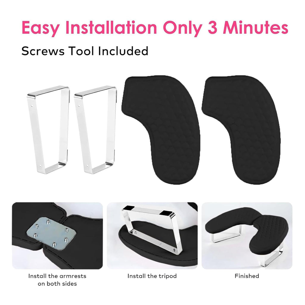 Arm Rest for Nails,U-shaped Manicure Nail Hand Rest Pillow Cushion,Foldable PU Leather Nail Tech Arm Rest for Nails Tech,Foot Hand Rest (Black)