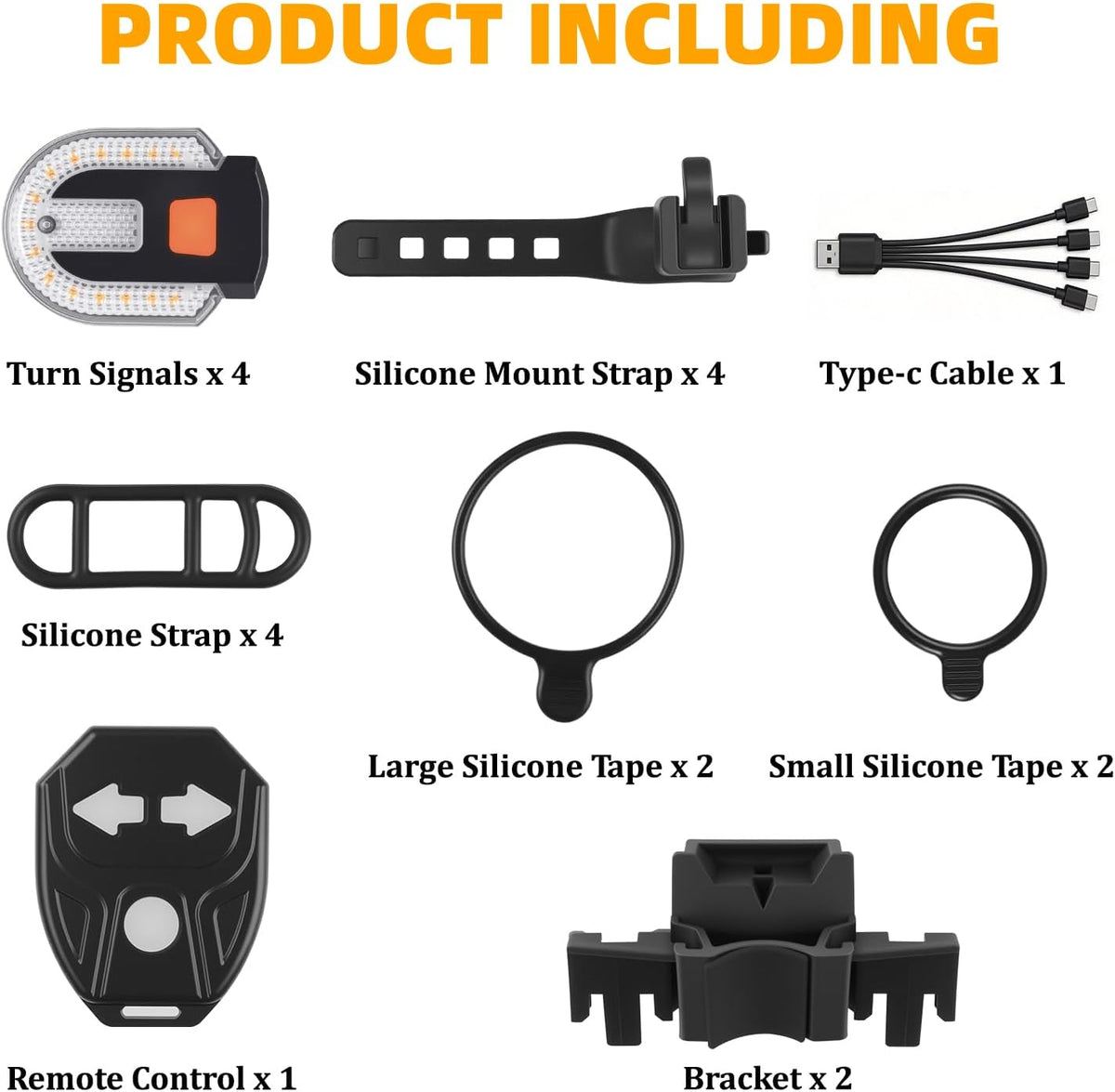 Bike Tail Lights with Turn Signals, Wireless Remote Control USB Charging Bike Rear Light, Waterproof Split/Integrated Bicycle Lights, 5 Modes Safety Warning Turn Signals Light for Night Riding