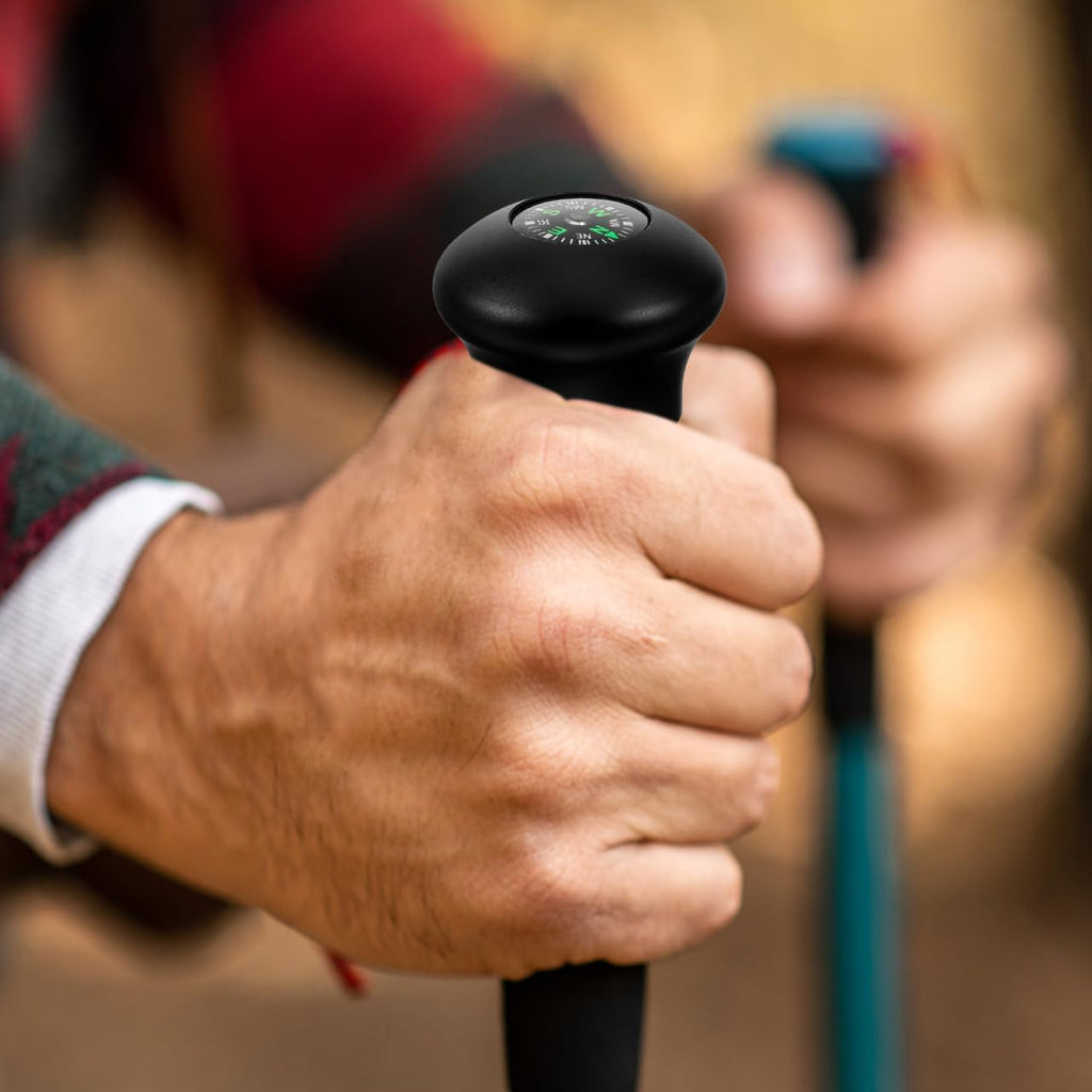 SUPVOX Trekking Pole Ball Handle Compass: Socket-in Hiking Stick Knob Compass Replacement for Wood Walking Poles, Mountaineering, and Climbing