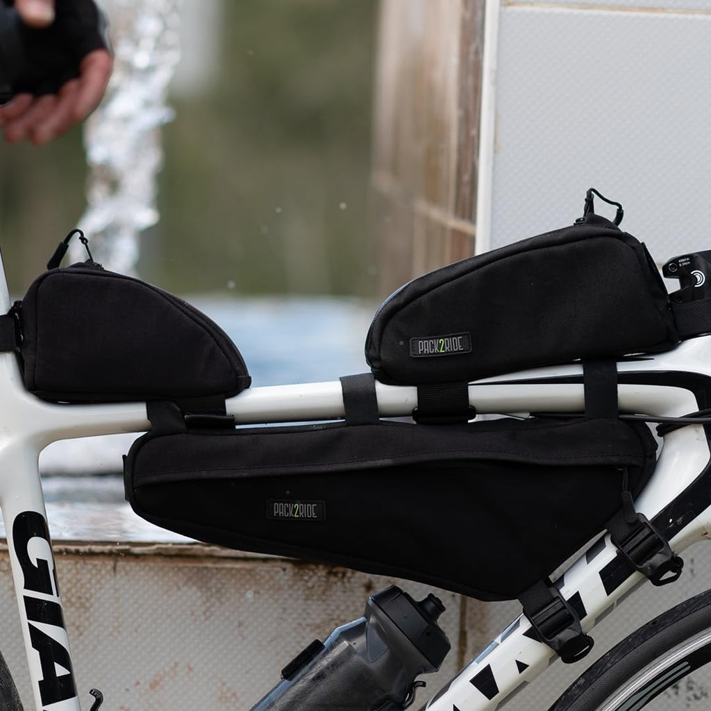 PACK2RIDE Mira Bike Frame Bag - Water Resistant, Durable Cordura Fabric & Bicycle Equipment Bag - Biking Storage, Bikepacking Pouch, Road for Cycling Adventures