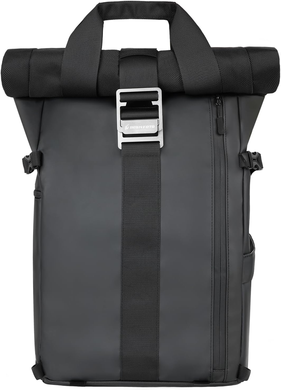 Besnfoto Camera Backpack, Waterproof Travel Camera Bag for Photographer Expandable Roll Top Photography Case for DSLR SLR Mirrorless Camera Fit up to 15.6 inch Laptop with Rain Cover