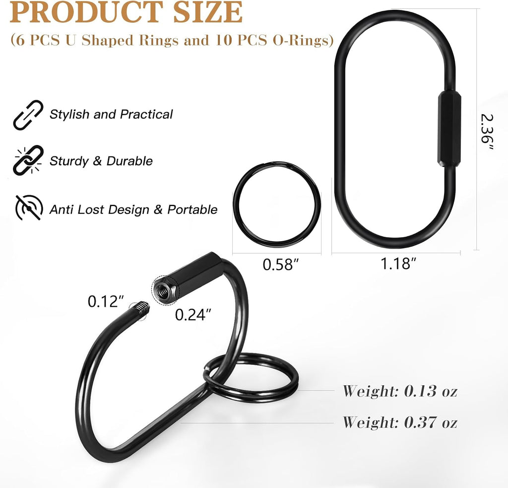Muitcdo Brass Key Rings Bulk, Key Chain Organizer Holder for Men Women with Secure Screw Locking