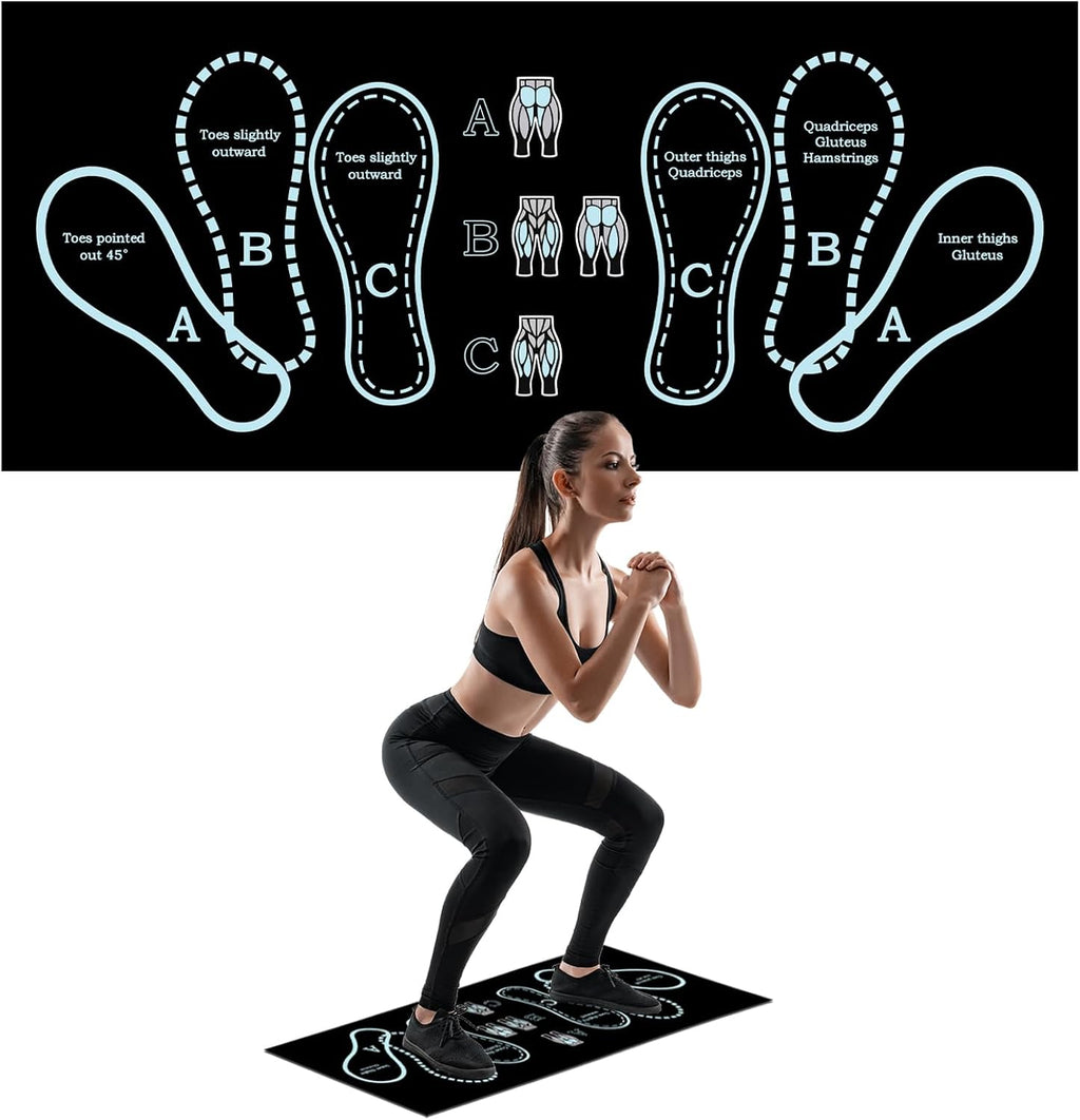 Anti-Slip Squat Mat, Squat Mat with Foot Position Sports Accessories for Home Workout, Anti-Slip & Shock-Absorbing Scientific Design Suitable for Home & Gym Use
