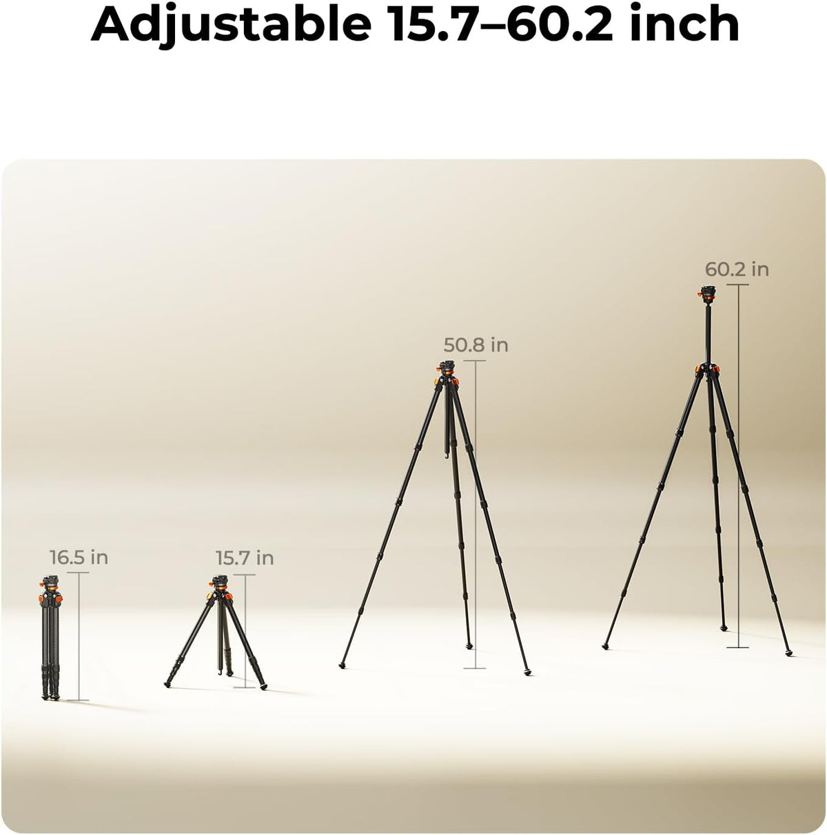 K&F CONCEPT 60" Carbon Fiber Travel Tripod for Camera