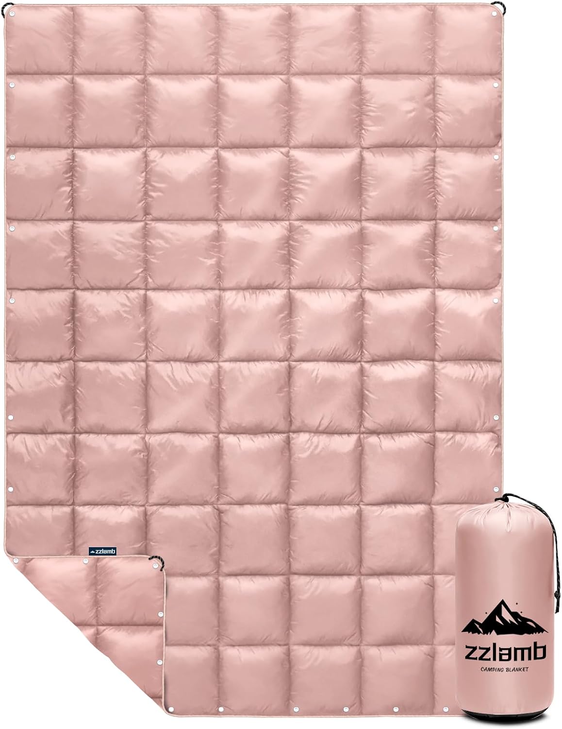 zzlamb Outdoor Puffy Camping Blanket, Down Alternative Camp Quilt