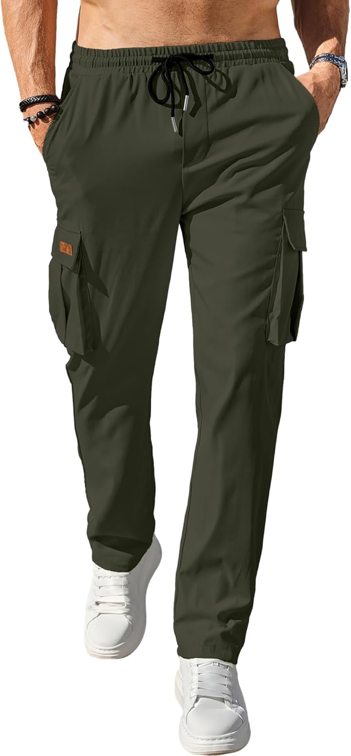 Comdecevis Men's Casual Cargo Pants Tactical Work Pants with Pockets