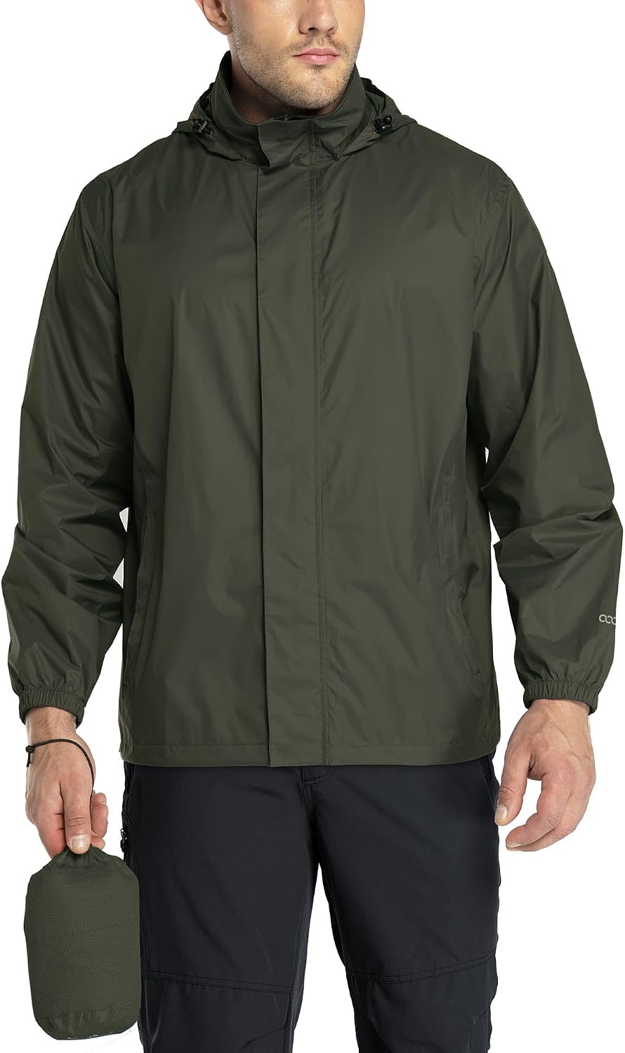 33,000ft Men's Packable Rain Jacket Lightweight Waterproof Golf Raincoat