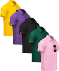 ZITY 5 Pack Mens Polo Shirt Short Sleeve Moisture Wicking Golf T-Shirt