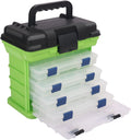 Fishing Tackle Box, 4 Layers Fishing Box, Tackle Boxes, Quick-Access Top Storage with Lid for Fishing Gear and Accessories,（Green）by KUKLIPJIM