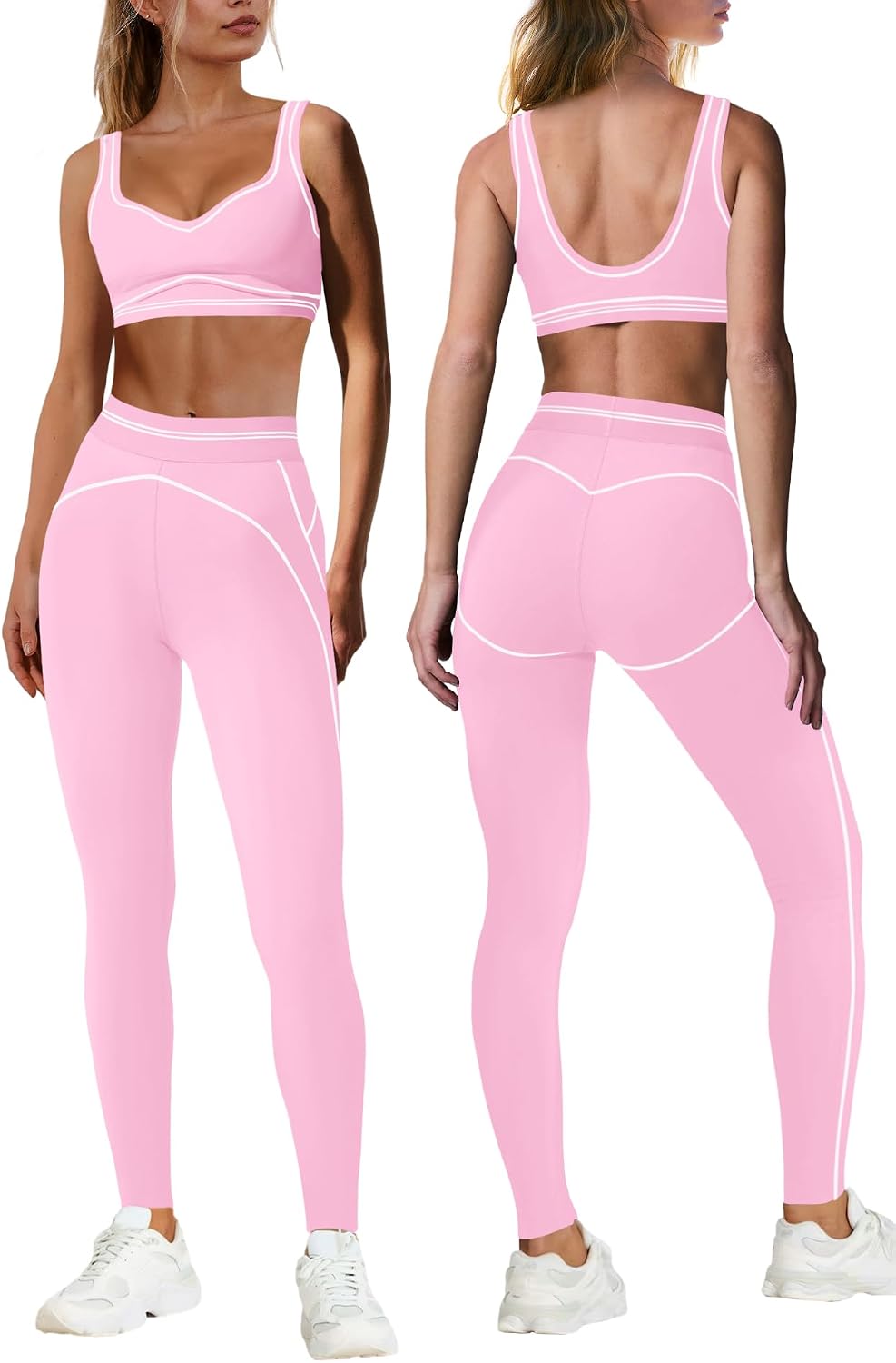 Nirovien Womens 2 Piece Workout Sets Yoga Sets Gym Outfits