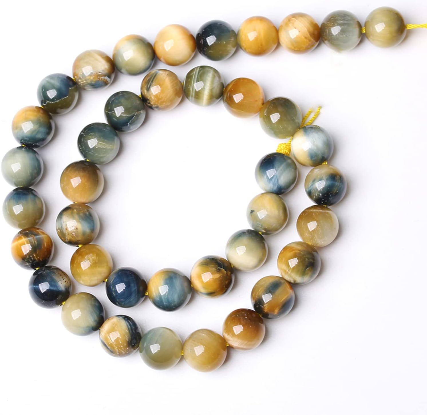 6mm 60PCS Natural Stone Dreamlike Blue Tiger Eye Beads for Jewelry Making DIY Bracelet
