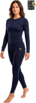 100% Merino Wool Base Layer Set Women - Thermal Underwear Long Johns PJs