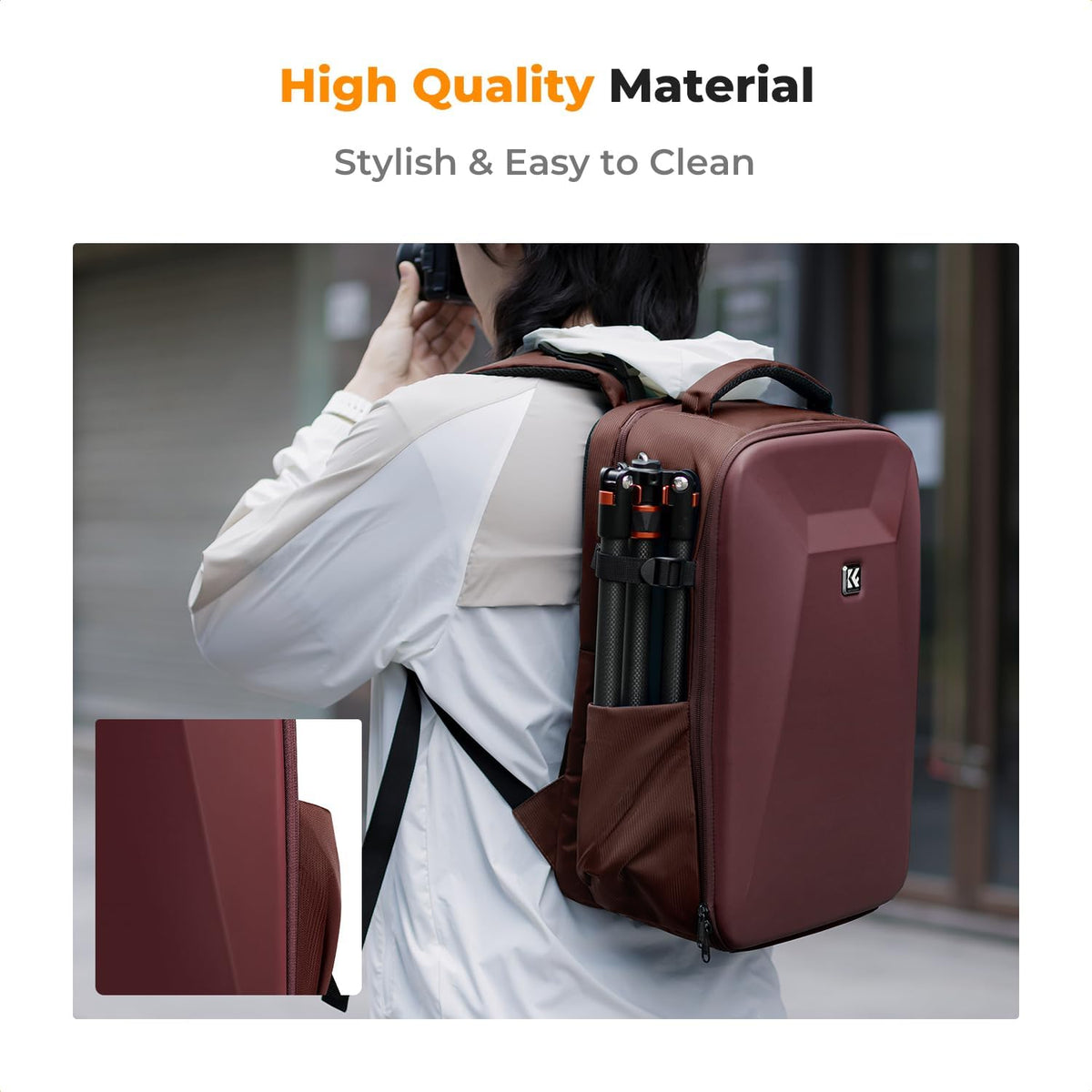 K&F CONCEPT Camera Backpack,Hardshell Photography DSLR Camera Bag