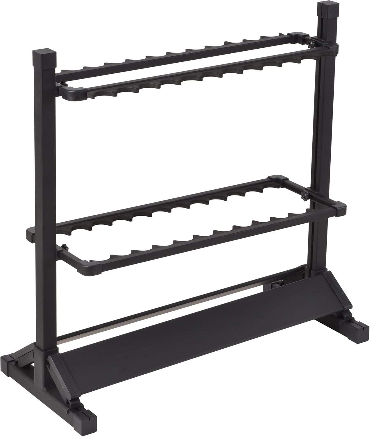 JOYWAVE Aluminium Fishing Rod Holders, Portable Fishing Rod Rack, Holds Up to 24 Rods, Modern Matte Black, 27.9x12.6x27.5 inches