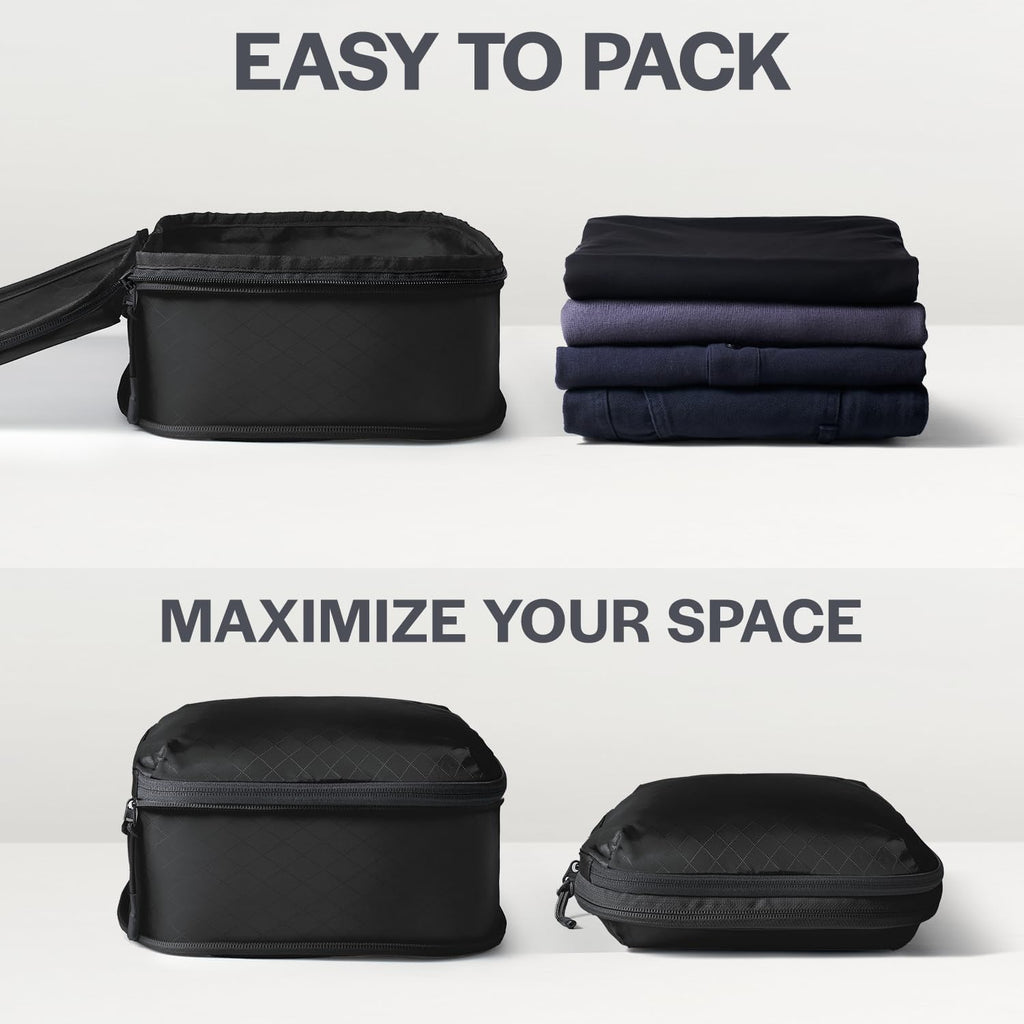 Aerotrunk Ultralight Compression Packing Cubes for Travel, 6-Pack, Black