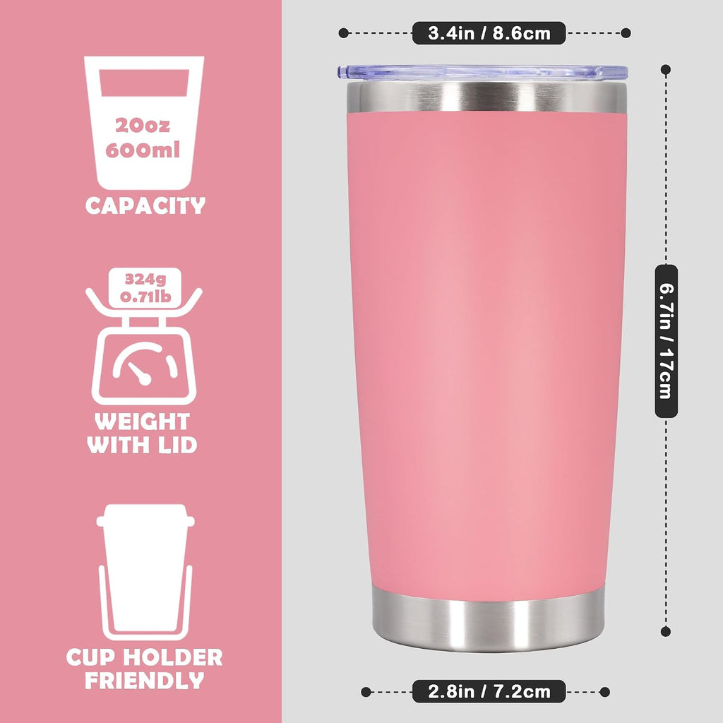 20oz Tumbler Stainless Steel Tumbler Coffee Tumbler with Lid Pink, 4P