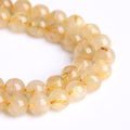 4MM 88PCS Natural Stone Golden Rutile Quartz Beads Gemstone 2A Grade Actinolite Semi Precious Crystal Loose Beads for Jewelry Making DIY Bracelet Necklace 1 Strand