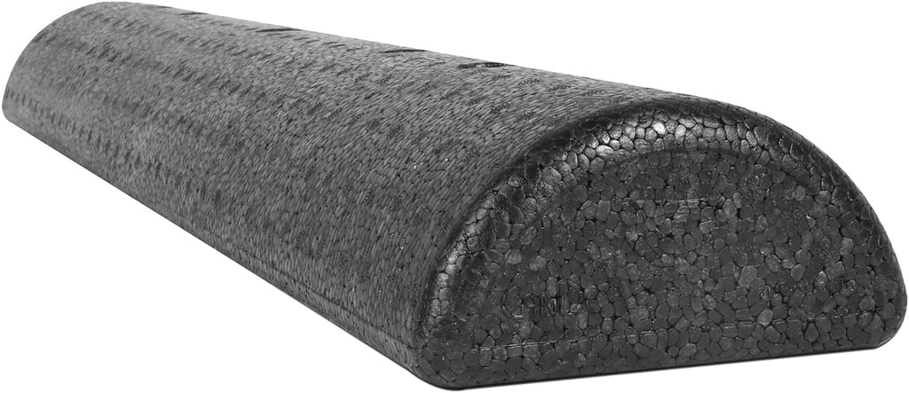 CanDo Black Composite High-Density Foam Rollers for Muscle Restoration Massage Therapy Sport Recovery and Physical Therapy 6" x 12" Half-Round