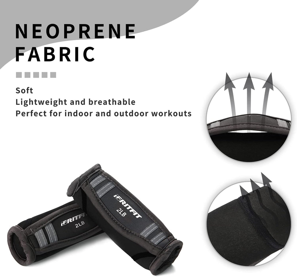 RitFit Soft Hand Weights Set with Reflective Straps Walking Dumbbell